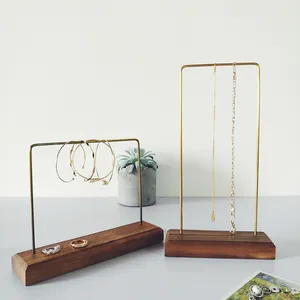 Wooden Base Necklace Display Stand Fashion Bracelet Display Set