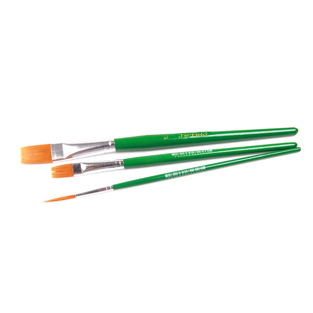 Oil Acrylic Watercolor Paint Drawing Brush Pen Set Artist Plastic 3PCS China Nylon Kids Manufacture Green