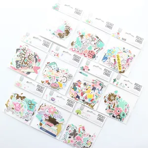 Günlüğü planlayıcısı dizüstü kırtasiye için sevimli karikatür dekorasyon folyo etiket, dekorasyon DIY karalama defteri yapışkan cep kartları