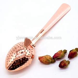 Colador Infusor de té de acero inoxidable Chapado en cobre, filtro difusor con mango de pintura - Product Image 3