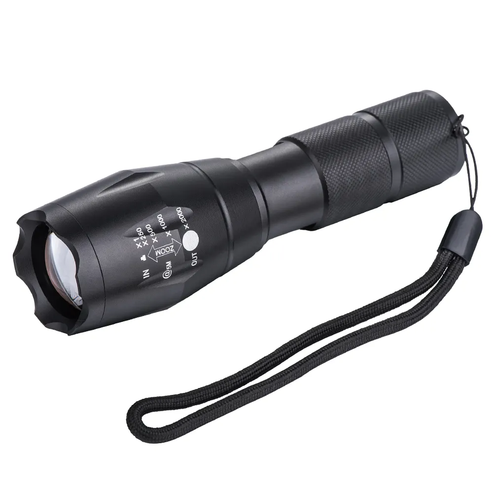 2000 Lumen XML T6 LED Flashlight Waterproof Camping Torch Adjustable Focus Zoom Tactical Flashlight