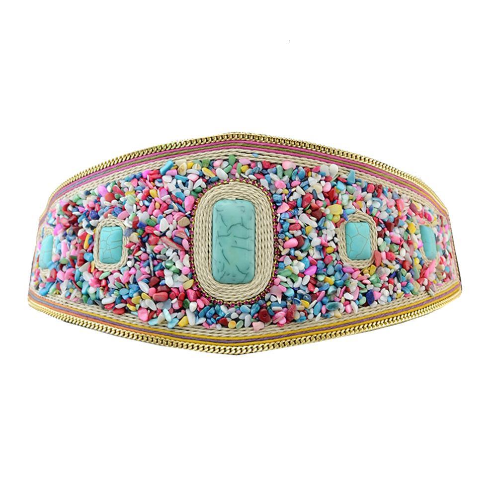 18 Zulu Beaded Elastic Waist Belt - Retro Ethnic Jewelry display picture 1