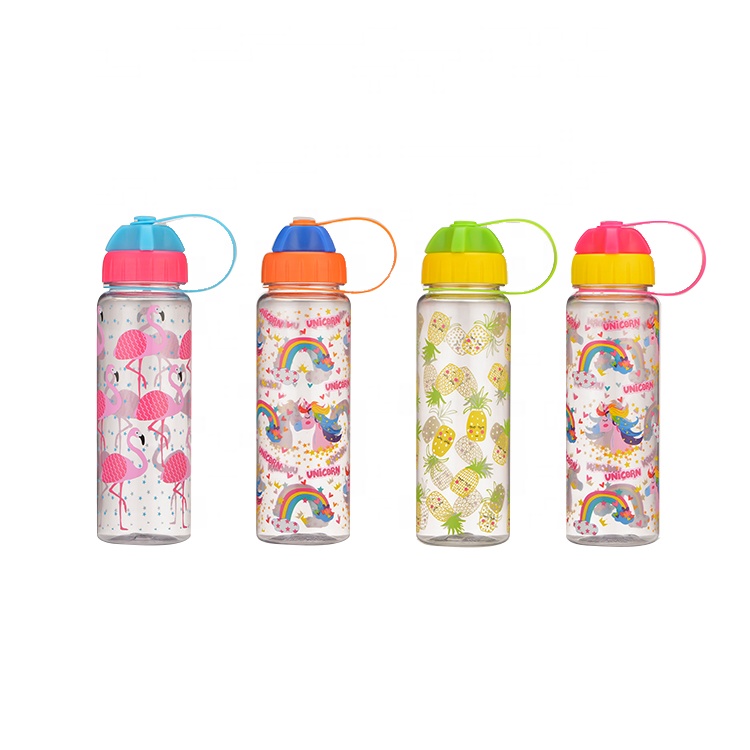 Пользовательская Высококачественная герметичная детская пластиковая бутылка для питьевой воды с мультяшным дизайном
