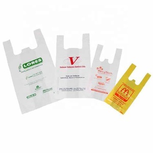 HDPE <span class=keywords><strong>LDPE</strong></span> Trắng nhựa t Áo sơ mi Vest Túi cho siêu thị bán lẻ hàng tạp hóa đưa ra poly mang Túi mua sắm - Product Image 2