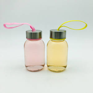 150ml mini bébé enfants utiliser en verre bouteille d'eau minérale avec chaîne portable bouteille en verre - Product Image 4