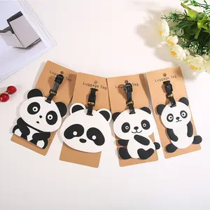 PVC sevimli panda Tasarımlar seyahat bagaj etiketi