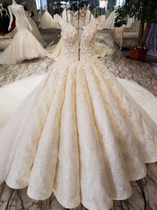 LS35471 Cap <span class=keywords><strong>manga</strong></span> Pakistani vestidos de novia imágenes encargo largo tren vestido de boda con encanto - Product Image 3