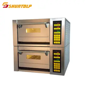 Widely used bakery equipment unique 2 deck 2 trays bakery bread cake deck oven