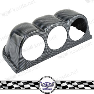 Jauge de tableau de bord à 3 trous en carbone universel de 2 pouces 52mm avec support pour voiture - Product Image 3