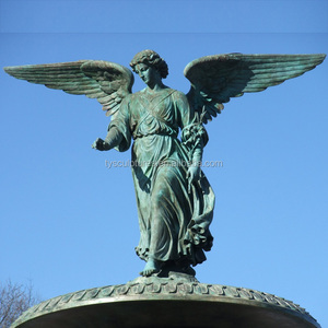 Paire <span class=keywords><strong>de</strong></span> statues d'ange en bronze grandeur nature tenant une guirlande et un ange <span class=keywords><strong>trompette</strong></span> pour la décoration <span class=keywords><strong>de</strong></span> jardin - Product Image 4