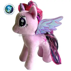 2017 Cadeau promotionnel En Peluche Cheval Violet Doux En Peluche Licorne Avec Des Ailes