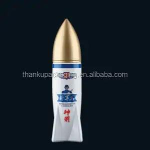 Großhandel beliebte einzigartige benutzer definierte Raketen form Glasflasche 250ml Wodka