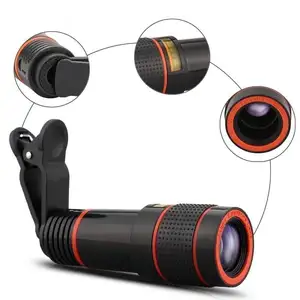 Lente telescópica de 12x zoom, lente para smartphones, telescópica, lentes monoculares