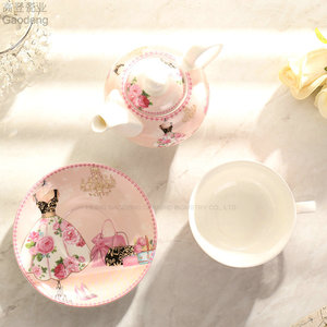 Théière en céramique et théière personnalisée en céramique pour un ensemble porcelaine mariage hôtel Restaurant emballage en vrac toutes saisons rose - Product Image 3