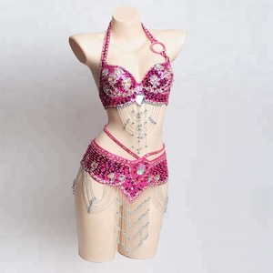 Costume de danse du ventre pour femme, soutien-gorge à perles, ceinture, ensemble <span class=keywords><strong>Sexy</strong></span>, boîte de nuit, <span class=keywords><strong>carnaval</strong></span>, chaîne, ceinture - Product Image 5