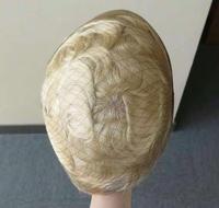 Jrx — toupet de cheveux blonds faits à la main pour hommes, fait en dentelle allemande, accessoire pour hommes blancs, vente en gros, bon marché