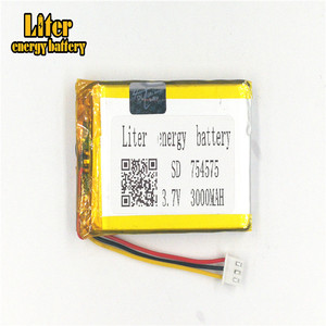 Socket 2.5-3 P 3.7 V 754575 704080 3000 mah high power lipo battery li-polymère battery rechargeable lithium battery lithium - Product Image 2