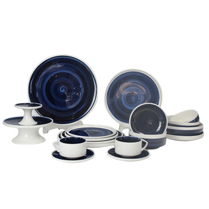 Vajilla forma redonda bule y blanco 32 unids porcelana lujo porcelana cena conjunto - Product Image 1