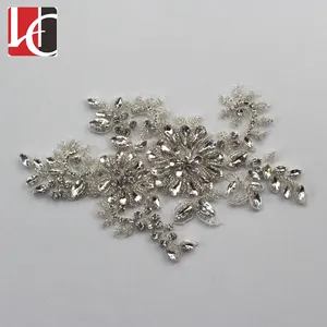 HC-3397 Hechun Handmade May Trên Hạt Áo Cưới Rhinestone Appliques