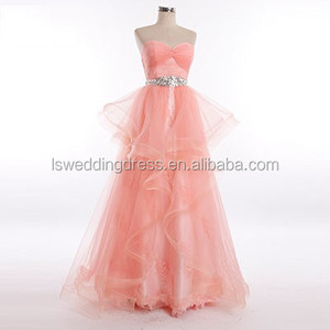 RSM6673 Real correa moldeada larga de múltiples capas de volantes vestido de fiesta 2016 nueva moda vestido de fiesta vestido de - Product Image 4