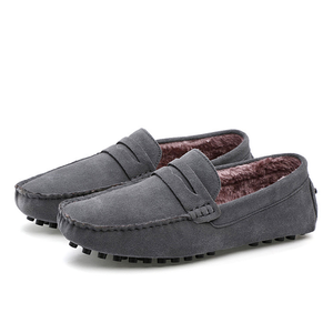 Classic Comfortable Winter Warm Faux <strong>Fur</strong> Lining Driving Moccasins Penny <strong>Loafers</strong> Casual Driving Moccasins for Men - Product Image 3