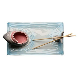 Plateau de service à Sushi en céramique, design personnalisé en forme d'attaque de requin, livraison gratuite - Product Image 1
