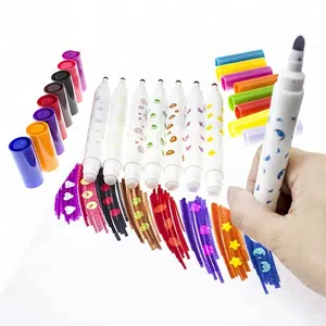 KHY Stamp And Nib Magic Dual Tips Washable Student Manufactures Color Set Watercolor Painting Water Based Paint Marker Pen