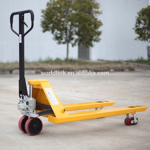 World Link Industrieel Gebruikt Sterke Structuur Hydraulische Handpallet <span class=keywords><strong>Trolley</strong></span> Rond Massief Staal Vierwielig - Product Image 5
