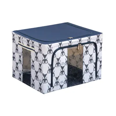 40080303 Oxford textile fabric covers iron frame large capacity storage box with lid