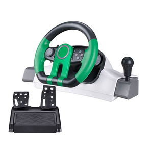 Volante de Carreras <span class=keywords><strong>USB</strong></span> QEOME con Motor de Vibración, Ángulo de Giro de 180 Grados y Pedales Programables para <span class=keywords><strong>PC</strong></span> - Product Image 1