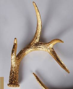 قرن قرن الغزلان الاصطناعي الذهبي ، راتنج مخصص - Product Image 3