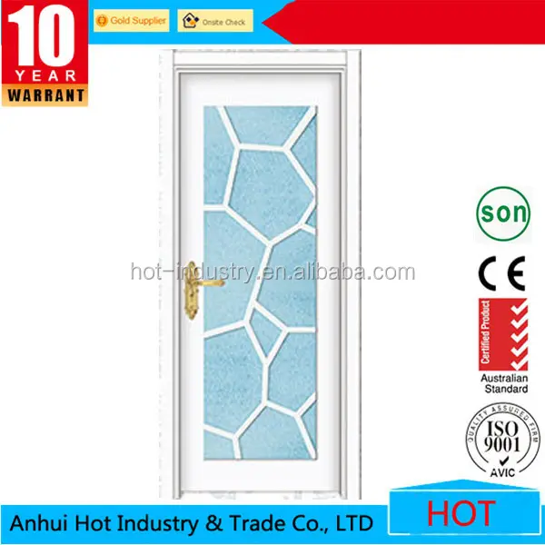 House Gate Designs Customized Size PVC Bathroom Door Glass Washroom Door