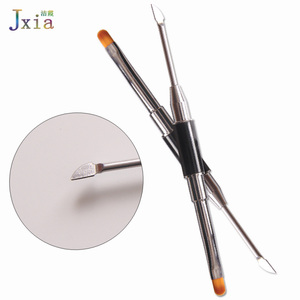 Jiexia Doppio Ended Strumento di <span class=keywords><strong>Manicure</strong></span> In Acciaio Inox Nail Cuticle Remover <span class=keywords><strong>Pusher</strong></span> con Ovale Pennello Gel - Product Image 2