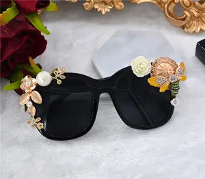 2019 Fashion Bee Butterfly Nanas Mutiara Kacamata Perempuan Dekorasi Kacamata Hitam