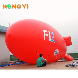 Hongyi personalizado rojo helio inflable dirigible publicitario portátil Banner aire Zeppelin dirigible garantía de la marca - Product Image 4