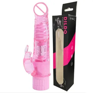 KA 粉红色 Multispeed 柔性 g点振动刺激器和杰克兔子果冻 Dildo 振动器