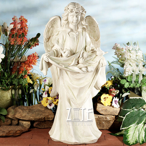 Estatua de Ángel de niño pequeño de mármol blanco tallado de diseños populares - Product Image 4
