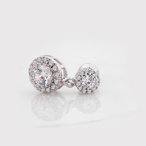 LUOTEEMI — <span class=keywords><strong>boucles</strong></span> <span class=keywords><strong>d</strong></span>'<span class=keywords><strong>oreilles</strong></span> <span class=keywords><strong>pendantes</strong></span> pour femmes, Mini pendentif rond en cristal, <span class=keywords><strong>diamant</strong></span> CZ, haute qualité, vente en gros - Product Image 6