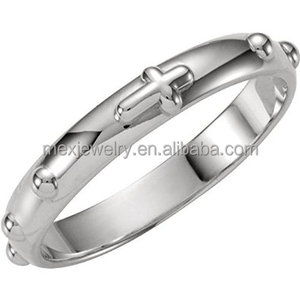 Bague en acier inoxydable pour hommes, 13mm, en or et argent, 18K, chapelet à deux tons, bracelet de mariage - Product Image 2