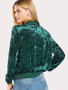 Most Popular Products <strong>Woman</strong> Clothing Floral Embroidered <strong>Velvet</strong> Bomber Varsity <strong>Jacket</strong> - Product Image 6