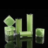 Flacon pompe airless carré en acrylique pour crème et lotion cosmétique 15ml 30ml 50ml 100ml
