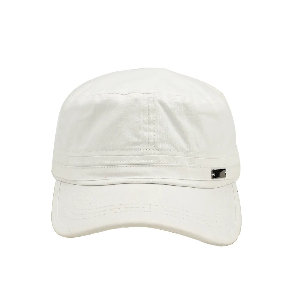 Gorro plano blanco de ala corta precurvada, alta calidad