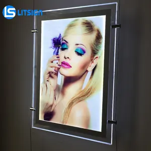 12pcs A3 shop window real estate clear hanging magnetic led acrylic poster sign holder