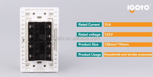 Igoto estándar latina interruptor eléctrico de la pared 4 gang <span class=keywords><strong>125</strong></span> V para el hogar - Product Image 3