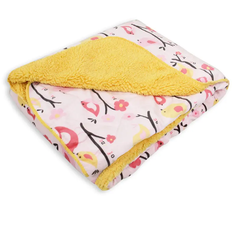 Wholesale price cheap blanket fleece 30" x 40"new printed coral fleece baby blanket