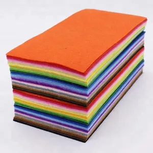 thermo-bonded non-woven 100% PET felt fabric white polyester fabric for craft material using colorful kids felt fabric