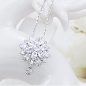 Bijoux Teemi Haute Qualité Mode féminine cou Sexy Hot Sale <span class=keywords><strong>Marquise</strong></span> Cut Zircon princesse fleur collier pendentif Stock - Product Image 3