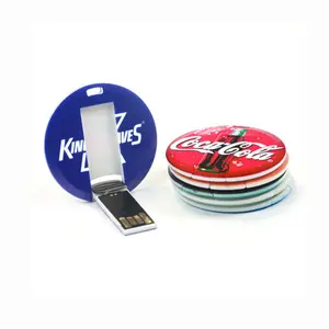 Custom Logo USB Flash Drive Creative Round Card Pen Drive Gift USB Stick Flash Memory Card 32GB 16GB 8GB 4GB 2GB USB Pendrive