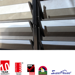 Superhouse Australian Standard Aluminium Louver Window with <strong>Security</strong> <strong>bar</strong> and Frosted Glass - Product Image 5