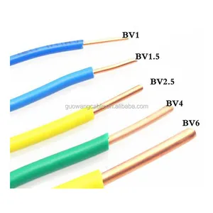 BV BYJ 2.5mm2 4mm2 6mm2 PVC/XLPE 절연 와이어 케이블 와이어